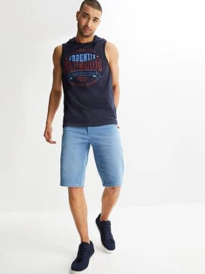 Bermudy dresowe w optyce dżinsowych, w wygodnym fasonie, Regular Fit bonprix