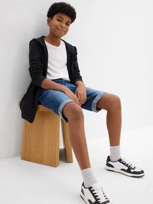 Bermudy dżinsowe chłopięce ze stretchem, z regulowanym paskiem bonprix