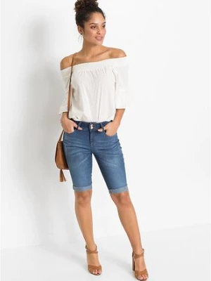 Bermudy dżinsowe mid waist bonprix