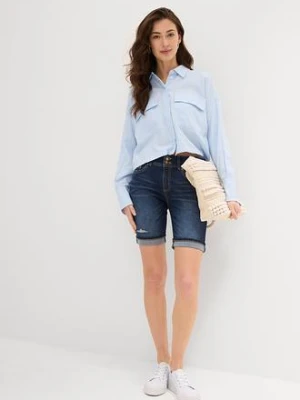 Bermudy jeansowe mid waist bonprix