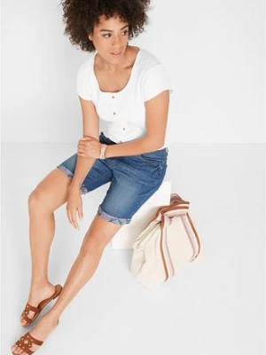 Bermudy dżinsowe Straight, mid waist bonprix