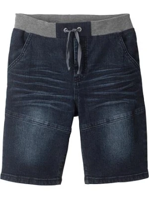 Bermudy dżinsowe z elastycznym paskiem, ze stretchem, regular fit bonprix