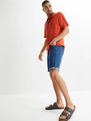 Bermudy dżinsowe z elastycznymi wstawkami w talii po bokach, Classic Fit bonprix