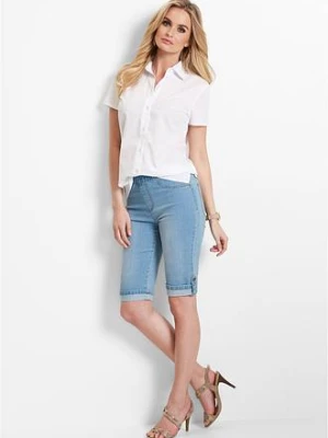 Bermudy dżinsowe z gumką w talii bonprix