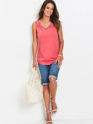 Bermudy dżinsowe z gumką w talii bonprix