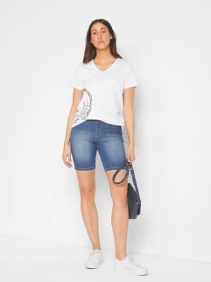 Bermudy jeansowe ze średnim stanem bonprix