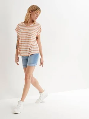 Bermudy jeansowe ze średnim stanem bonprix