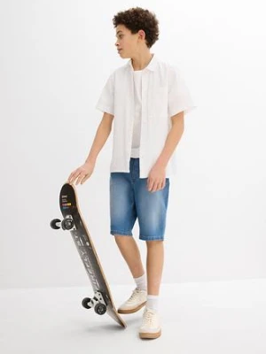 Bermudy dżinsowe ze stretchem, Regular Fit (2 pary) bonprix