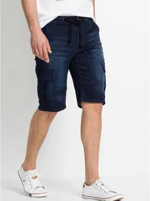 Bermudy dżinsowe ze stretchem, regular fit BonPrix niebieski