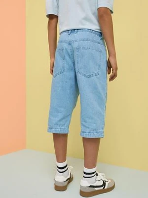 Bermudy jeansowe z regulowanym pasem, loose fit bonprix