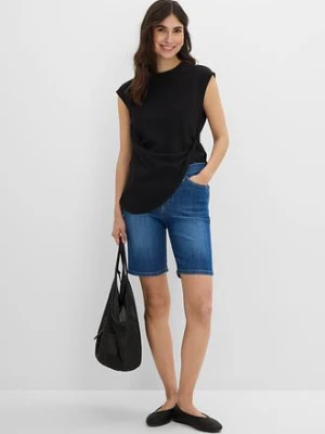 Bermudy jeansowe ze średnim stanem bonprix