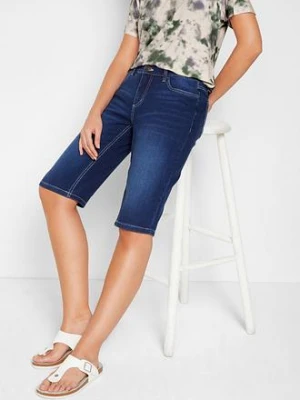 Bermudy jeansowe ze stretchem, średni stan bonprix