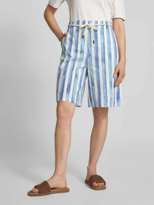 Bermudy lniane o kroju baggy fit z wiązanym paskiem Christian Berg Woman
