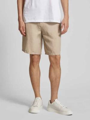 Bermudy lniane o kroju regular fit ze szlufkami na pasek Armani Exchange