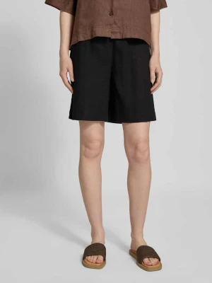 Bermudy lniane o kroju relaxed fit z tunelem model ‘Lava’ FREE/QUENT