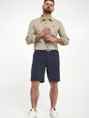 Bermudy męskie lniane AERONAUTICA MILITARE