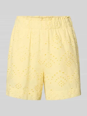 Bermudy o kroju loose fit z haftem angielskim model 'VILDE' Pieces