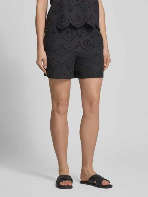 Bermudy o kroju loose fit z haftem angielskim model 'VILDE' Pieces