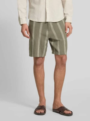 Bermudy o kroju regular fit z fakturowanym wzorem model ‘BRODY’ Selected Homme
