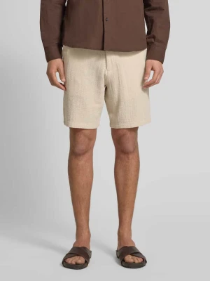 Zdjęcie produktu Bermudy o kroju regular fit z fakturowanym wzorem model ‘BRODY’ Selected Homme Beżowy
