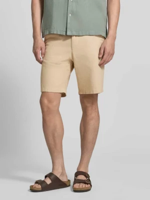 Bermudy o kroju slim fit z mieszanki bawełny i lnu model 'BRODY' Selected Homme