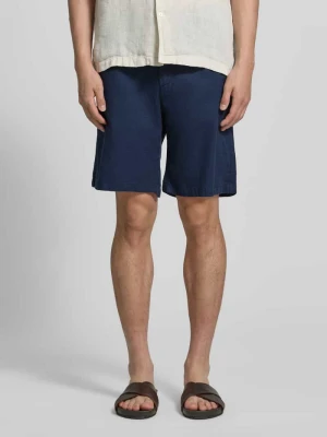 Bermudy o kroju slim fit z mieszanki bawełny i lnu model 'BRODY' Selected Homme