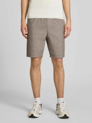 Bermudy o kroju regular fit z mieszanki bawełny i lnu model 'LINUS' Only & Sons