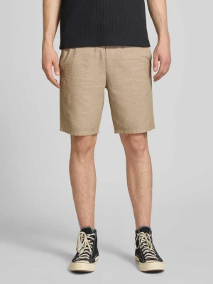 Bermudy o kroju regular fit z mieszanki bawełny i lnu model 'LINUS' Only & Sons
