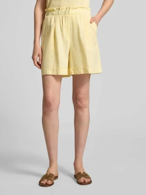 Bermudy o kroju regular fit z mieszanki bawełny i lnu model 'SELMA' Vero Moda