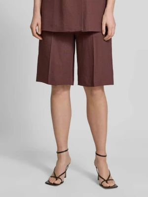 Bermudy o kroju regular fit z mieszanki lnu i wiskozy model 'TIANALA' Boss