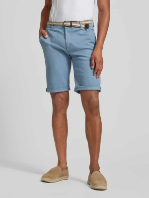 Bermudy o kroju slim fit z paskiem lindbergh