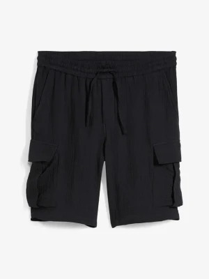 Bermudy regular fit z przewiewnego muślinu BonPrix czarny