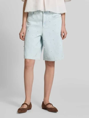 bermudy w tkaninie stylizowanej na denim z perłami Jake*s Jasnoniebieski melanż