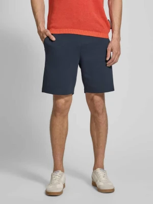 Bermudy z dzianiny dresowej o kroju regular fit z aplikacją z logo model ‘Leoni’ Boss