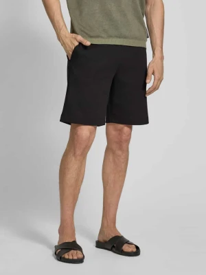 Zdjęcie produktu Bermudy z dzianiny dresowej o kroju regular fit z aplikacją z logo model ‘Leoni’ Boss