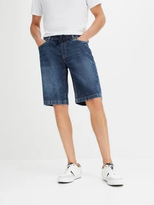 Zdjęcie produktu Bermudy z gumką w talii ze stretchem, slim fit BonPrix niebieski
