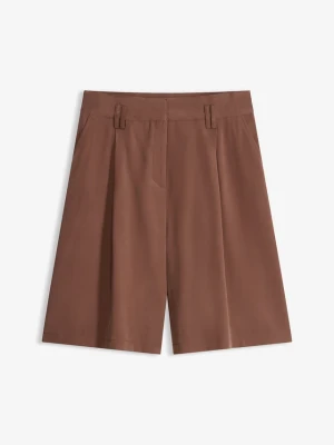 Bermudy z lejącej wiskozy BonPrix brązowy