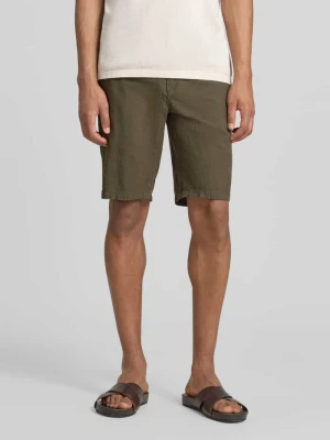 Bermudy z mieszanka lnu z francuskimi wpuszczanymi kieszeniami lindbergh