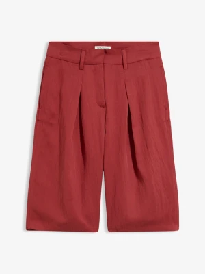 Bermudy z mieszanki wiskozy BonPrix czerwony