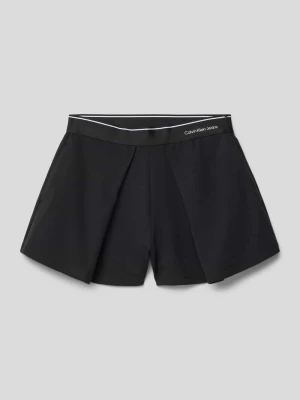 Bermudy z mieszanki wiskozy z elastycznym pasem z logo Calvin Klein Jeans