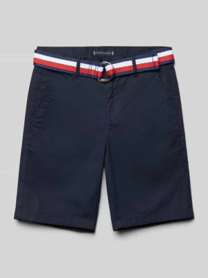 Bermudy z paskiem z tkaniny Tommy Hilfiger Teens