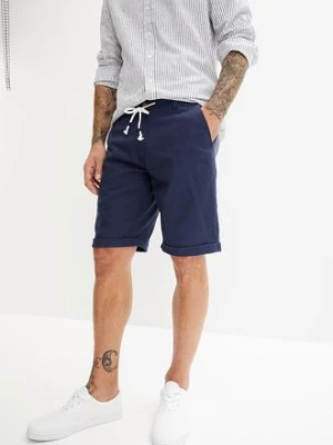Bermudy z przewiewnej mieszanki lnu, regular fit bonprix