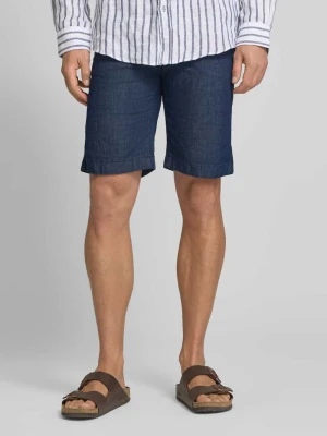 Bermudy o kroju regular fit w tkaninie stylizowanej na denim z lamowaną kieszenią Pierre Cardin