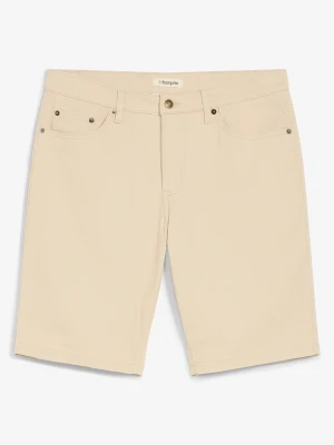 Bermudy ze stretchem, classic fit BonPrix beżowy