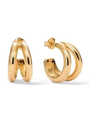BERRIES kolczyki damskie srebrne pozłacane DOUBLE LOOPS Earrings złoty