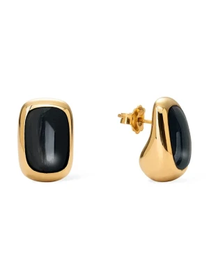 BERRIES kolczyki damskie srebrne pozłacane emaliowane Alexis Black Earings złoty