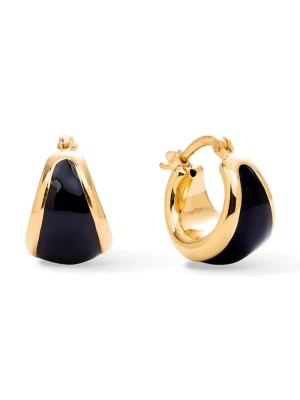BERRIES kolczyki damskie srebrne pozłacane emaliowane Viva Black Earings złoty