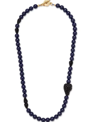 BERRIES naszyjnik damski srebrny pozłacany Berry Necklace granatowy
