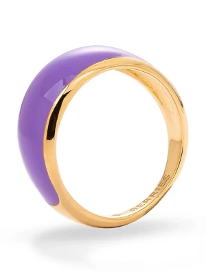 BERRIES pierścionek damski srebrny pozłacany emaliowany Viva Lavender Mini Ring złoty