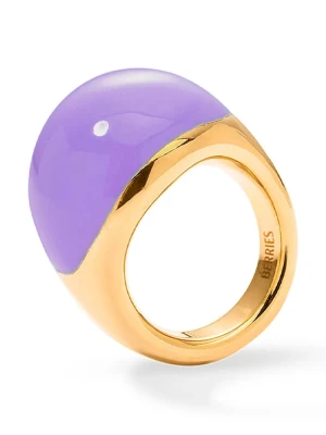 BERRIES pierścionek damski srebrny pozłacany emaliowany Viva Lavender XL Ring złoty